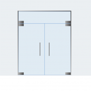 2 szárnyú ajtó + felülvilágítóval, gombbal vagy tolópajzzsal (az egyik ajtószárny fixálható) 