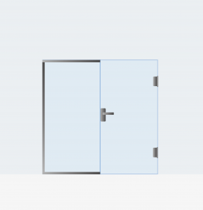 Fix üveg + ajtó kilinccsel és zárható zárral